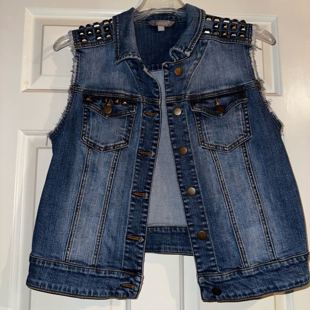 Rubbish Studded Denim Vest
